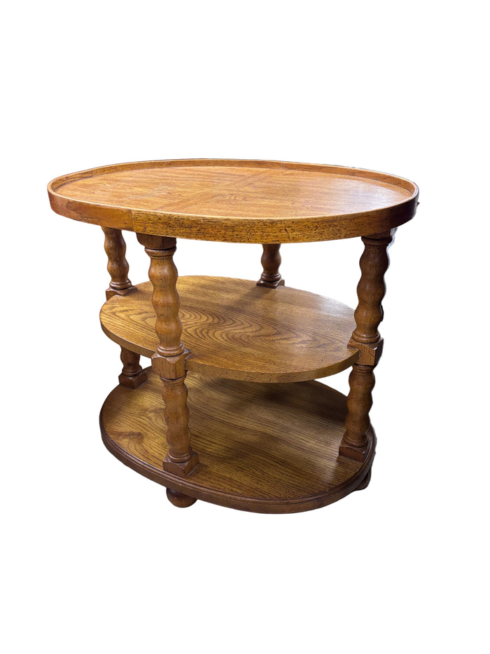 Three-Tiered Light Wood Side Table