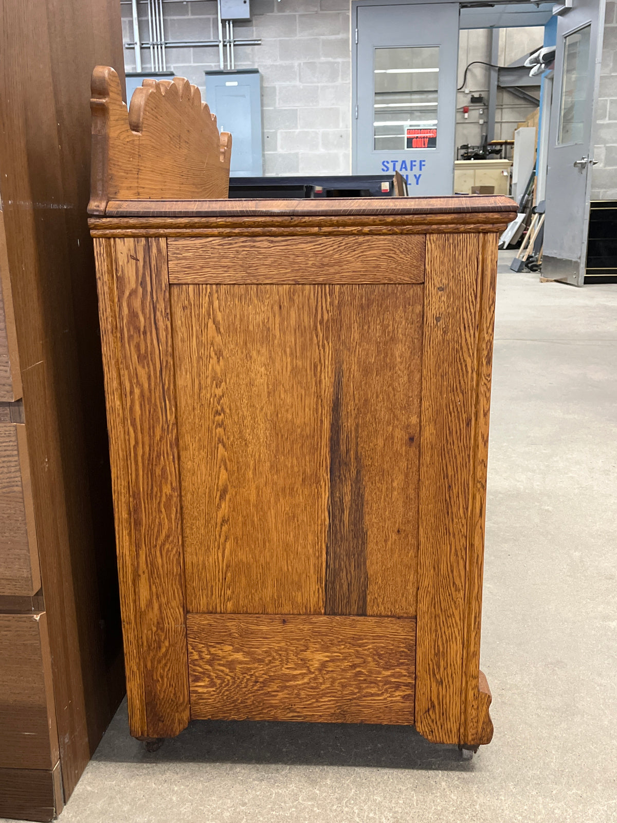 34"W Antique Solid Wood Sideboard