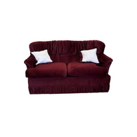 61-Inch Red Velvet Love Seat