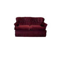 61-Inch Red Velvet Love Seat