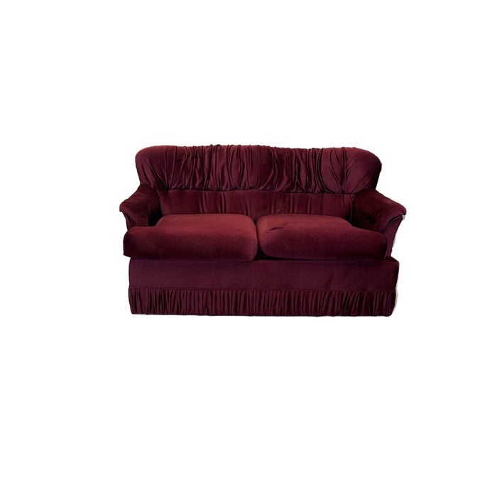 61-Inch Red Velvet Love Seat