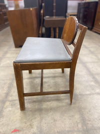 Small Brown Vintage Makeup Vanity With Wooden Chair