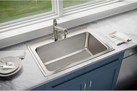 Elkao|#Elkay DLRS3322123 18 Gauge Stainless Steel 33 Inch x 22 Inch x 11.625 Inch Single Bowl Top Mount Kitchen Sink- 3 Hole,