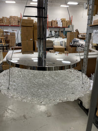 Drizzled Glass and Chrome LED Chandelier