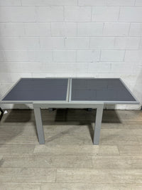 Extendable Table with Glass and Metal Base
