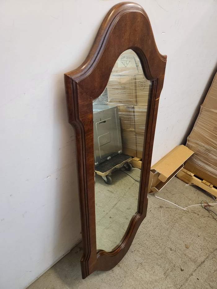1980s Large Regency Style Bassett Solid Cherry Wall Mirror