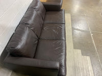 Dark Brown Leather sofa with Ottoman