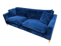 Navy Blue Naomi Velvet 3-Seater Sofa