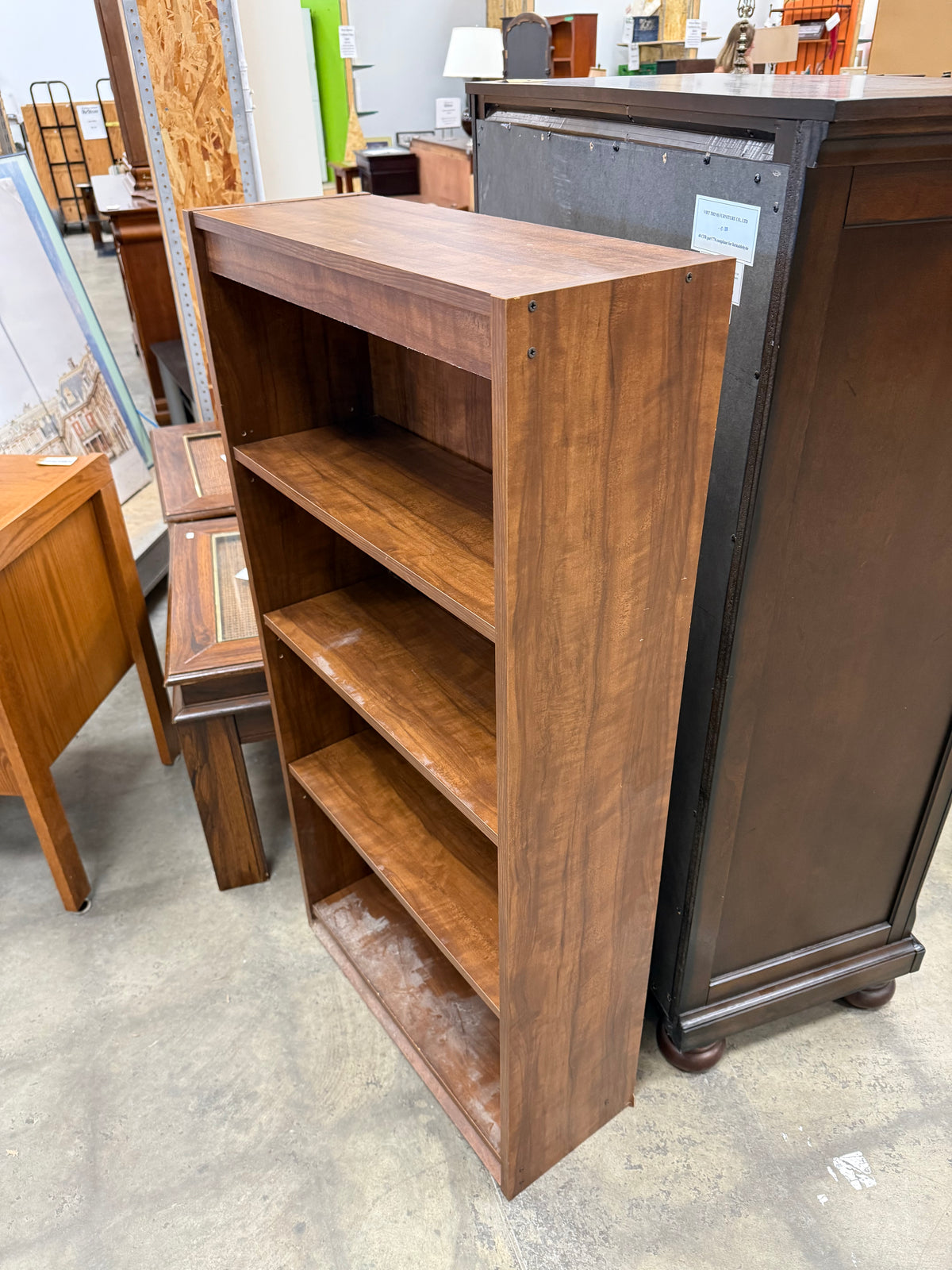 Small Light Brown 5-Shelf Bookcase