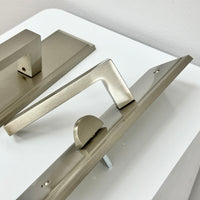 Tampa Entry Lockset Trim with Rectangular Escutcheon – Satin Nickel