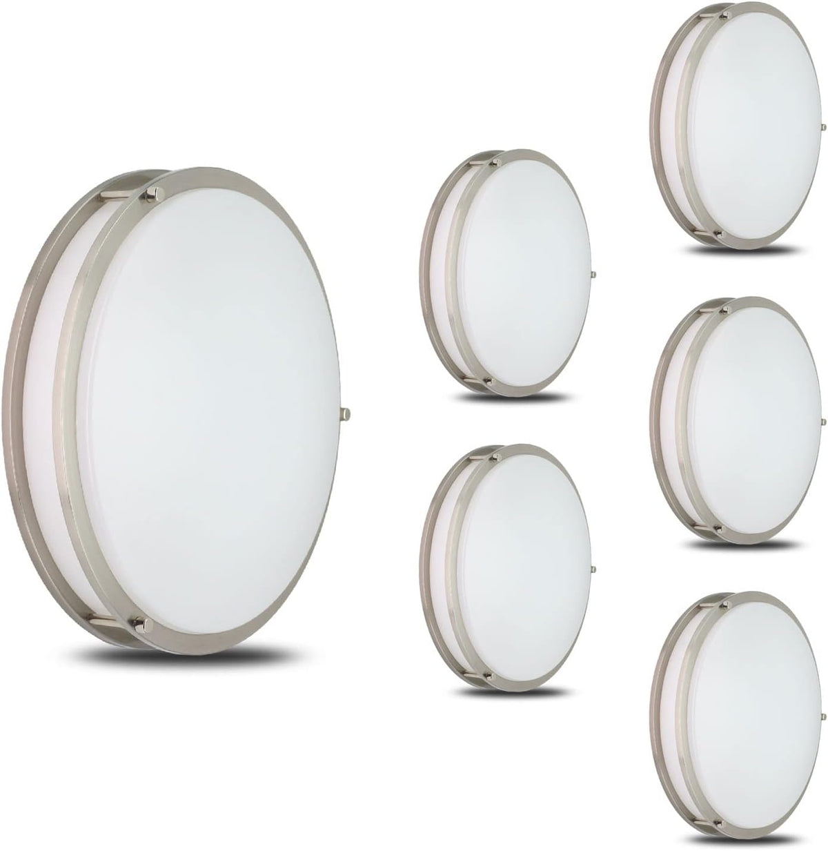 15"W QLED Double Ring Flush Mount Fixture