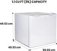 Koolatron 1.2 Cubic Feet Capacity White Upright freezer - 1 wired shelf, Garage Ready, Meat Storage, Manual Defrost, Space Saving, For Home, Apartment, Basement, Dorm, Room