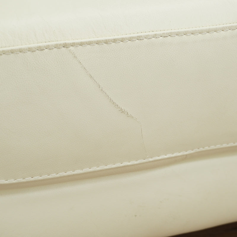 62-inch 2-Seater Leather Loveseat Sofa in White