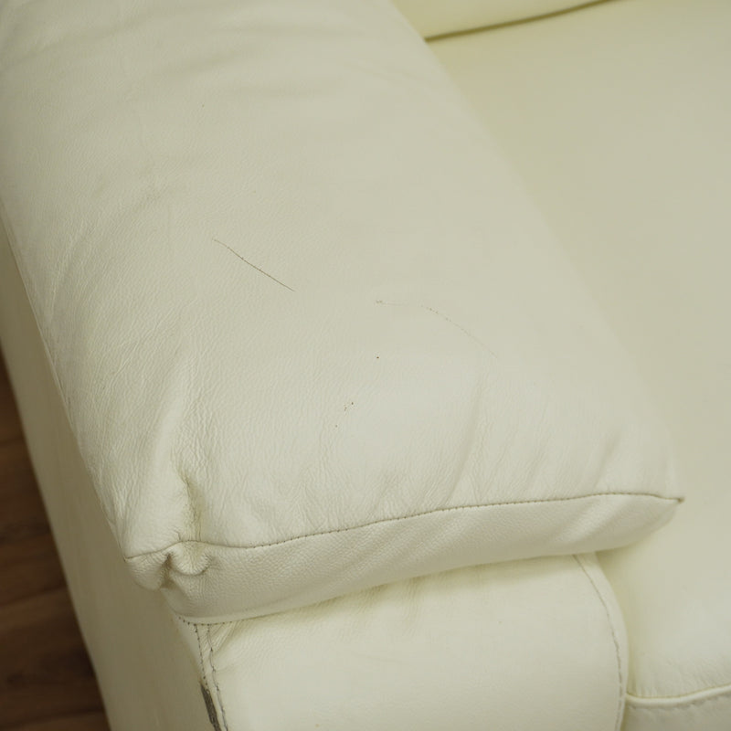 62-inch 2-Seater Leather Loveseat Sofa in White