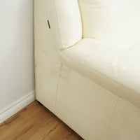 62-inch 2-Seater Leather Loveseat Sofa in White