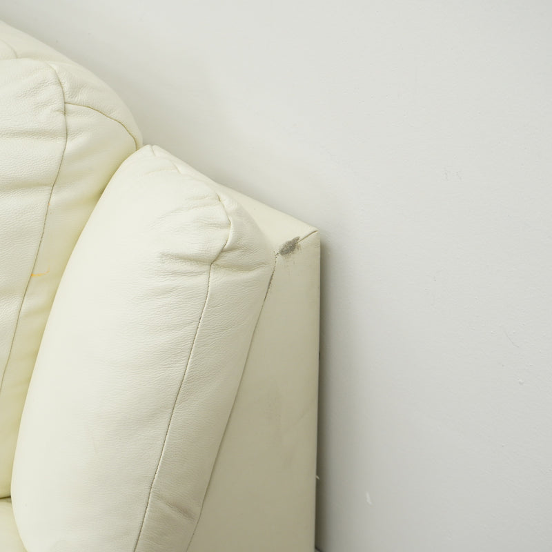 62-inch 2-Seater Leather Loveseat Sofa in White