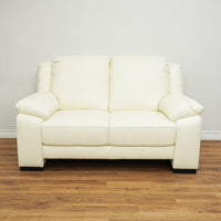 62-inch 2-Seater Leather Loveseat Sofa in White