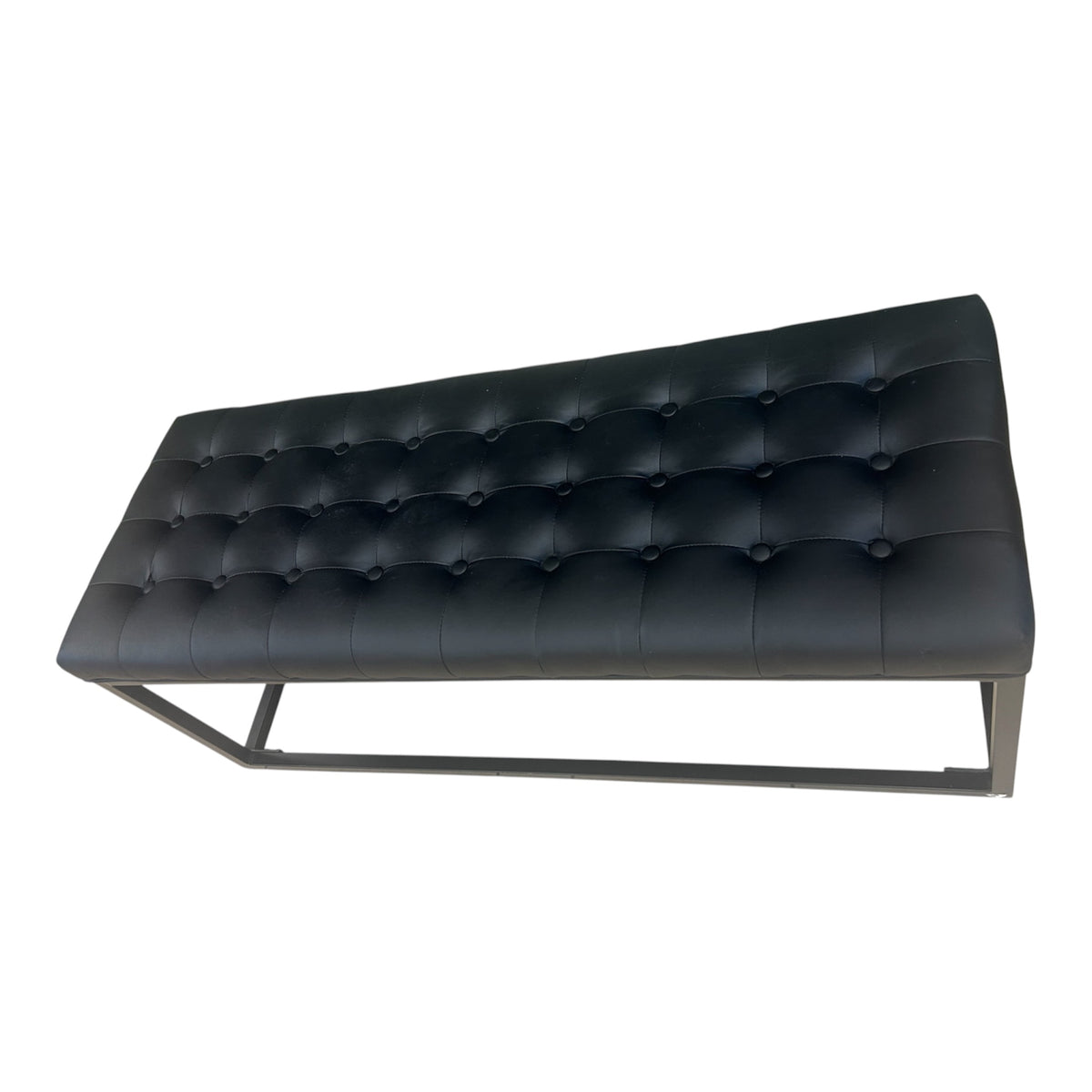 Preto Faux Leather Bench