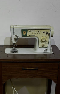 Vintage 1970's Singer Sewing Machine With Stool