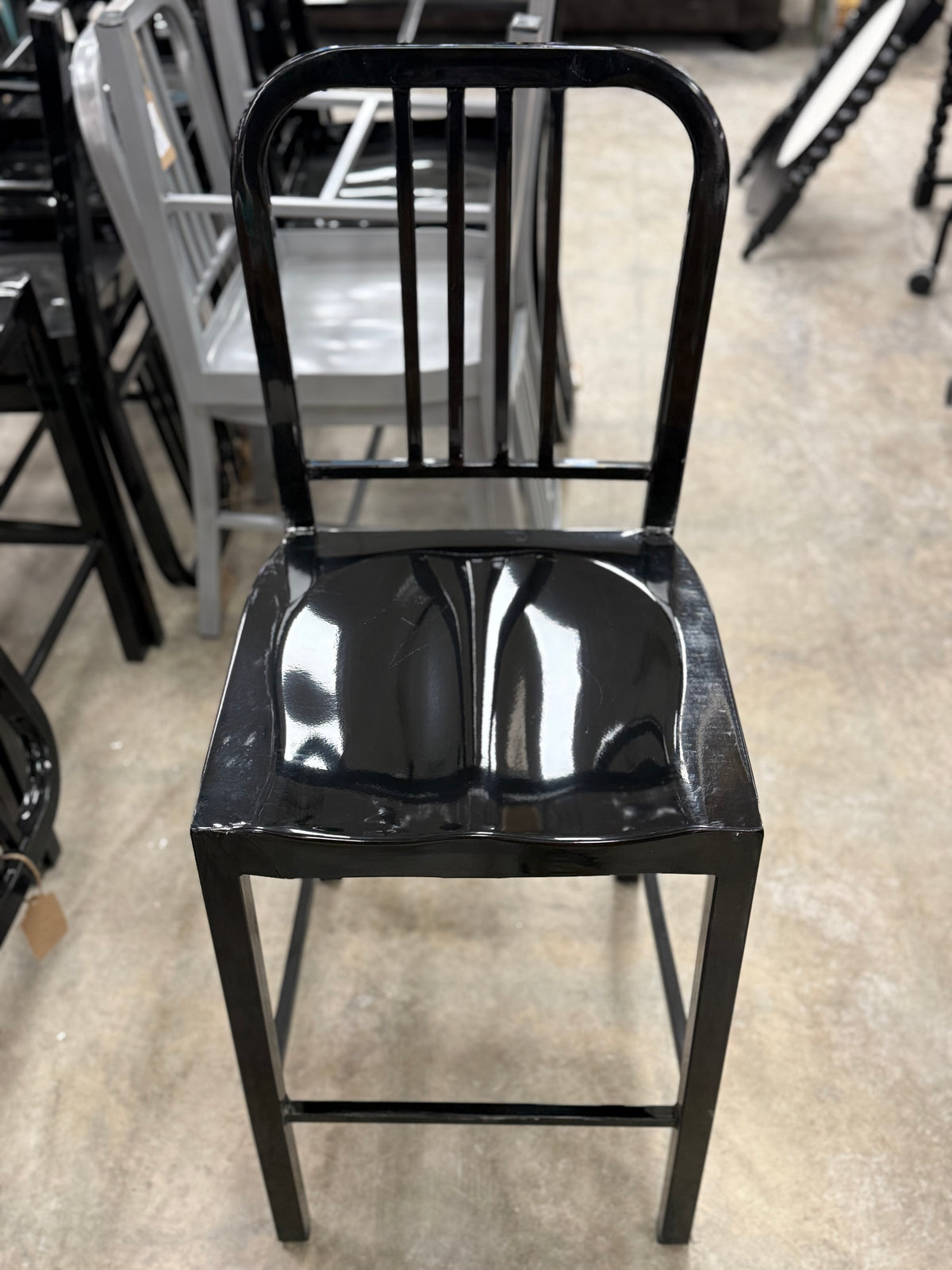 Tall Black Kipling Gunmetal Chair