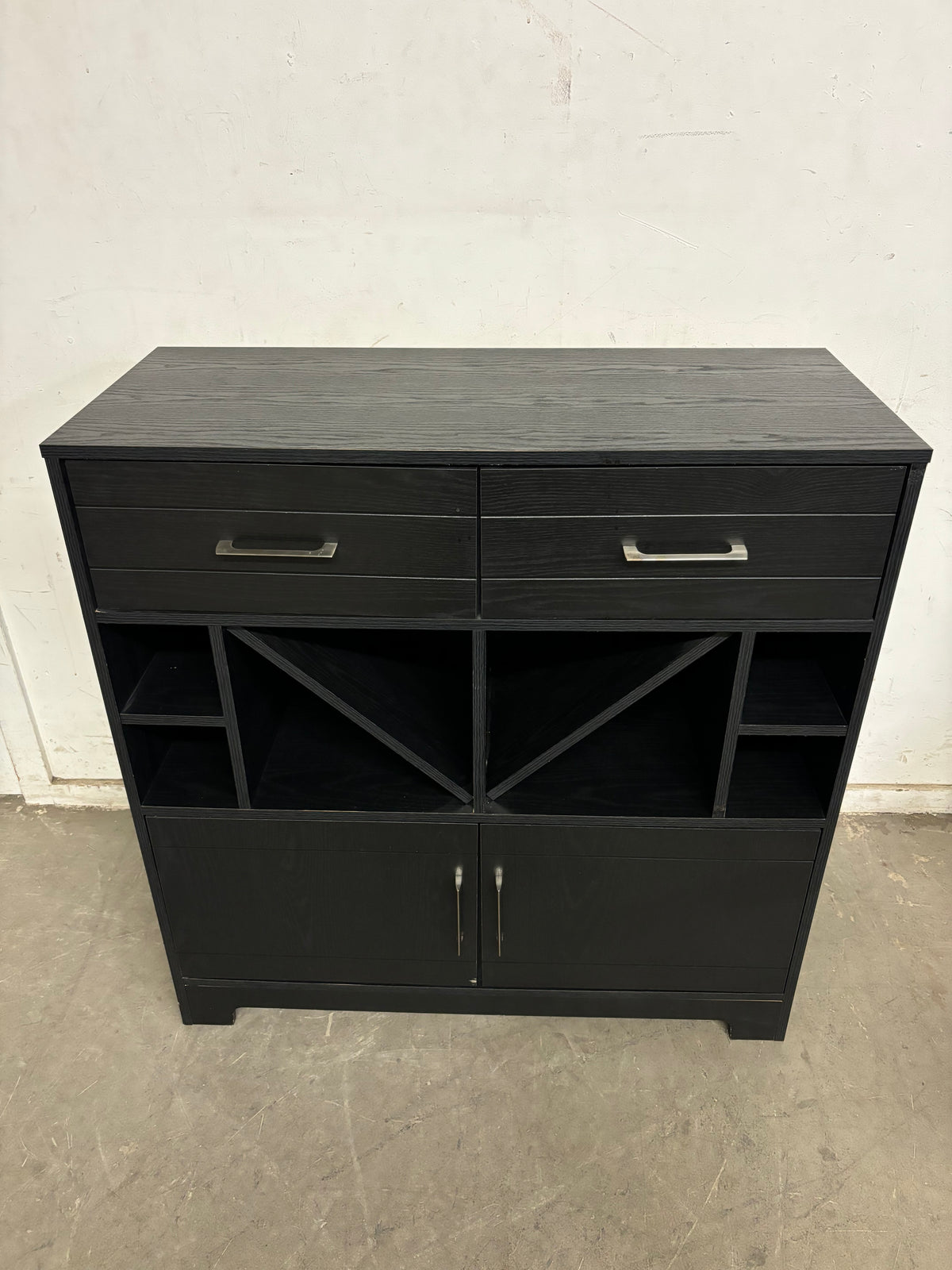 South Shore Vietti Bar Cabinet with Bottle and Glass Storage in Black