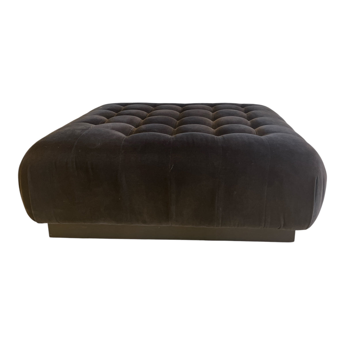 Espresso Velvet Ottoman