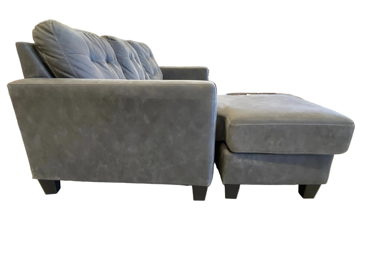3-Seat Dark Gray Sofa with Lounge Extension