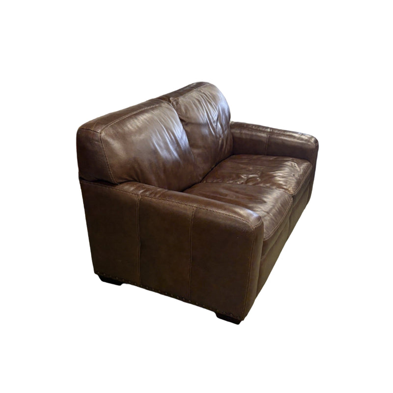 63-Inch American Classic Leather Love Seat