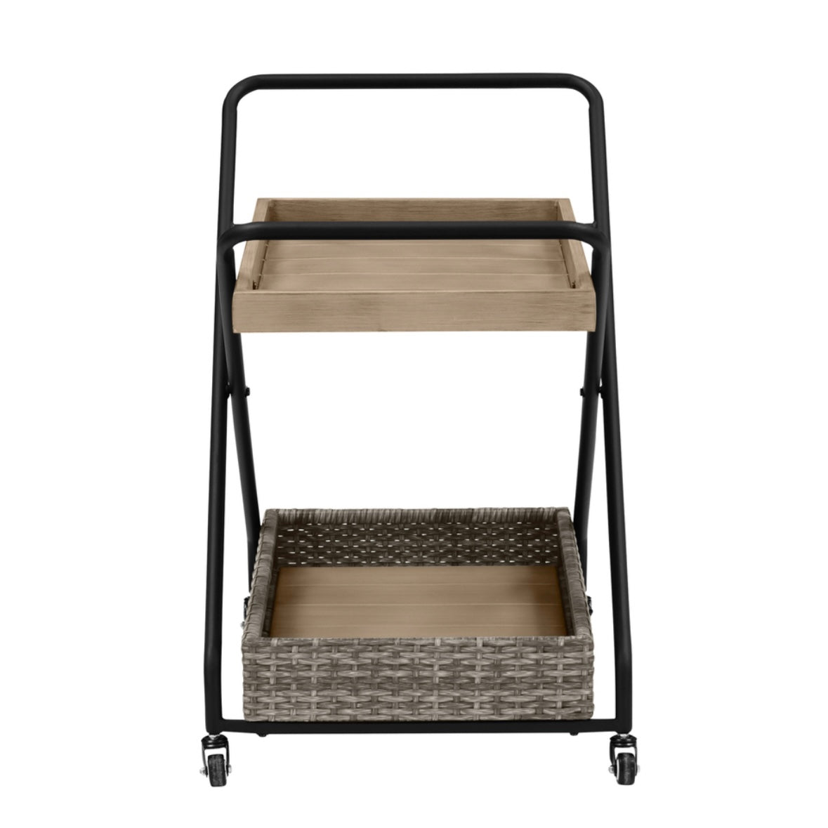 Pine River Outdoor Serving Cart in Steel Frame, 2 Level, 30-Inch Height