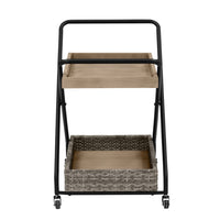 Pine River Outdoor Serving Cart in Steel Frame, 2 Level, 30-Inch Height