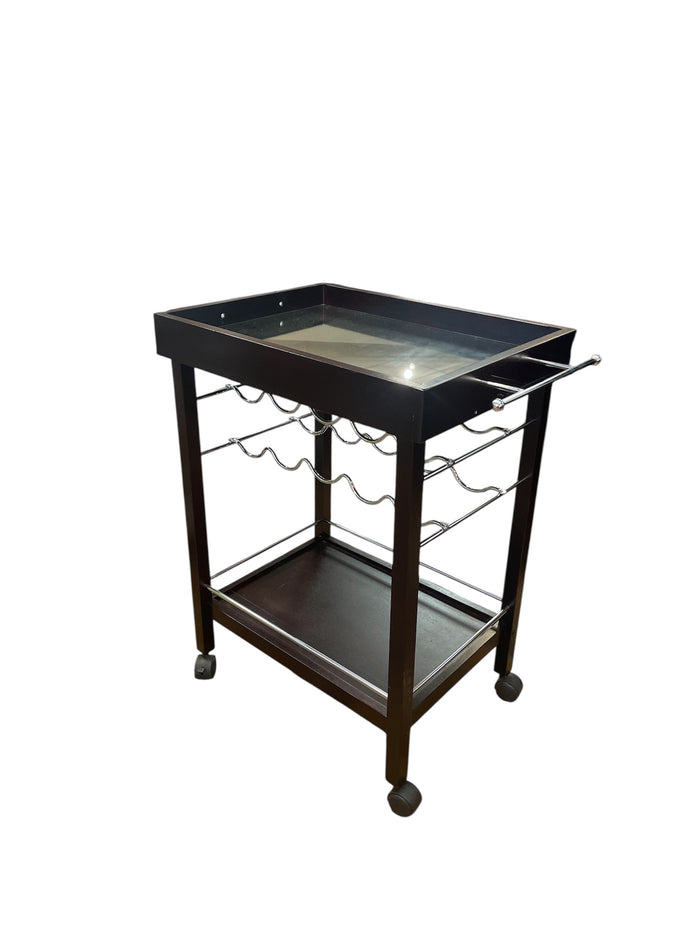 Dark Wood Wine Cart