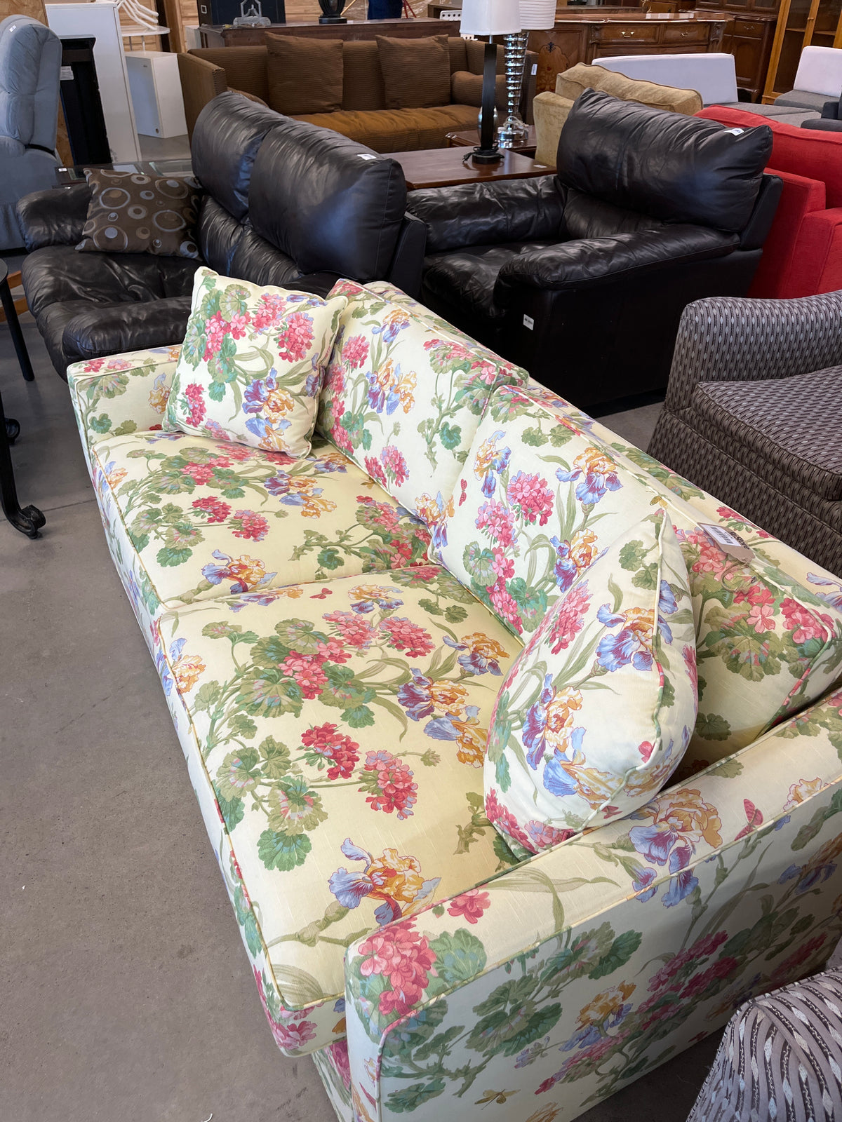 66"W Floral Print Sofa
