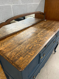 60"W Antique Sideboard with Mirror