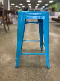 Turquoise Metal Bar Stool