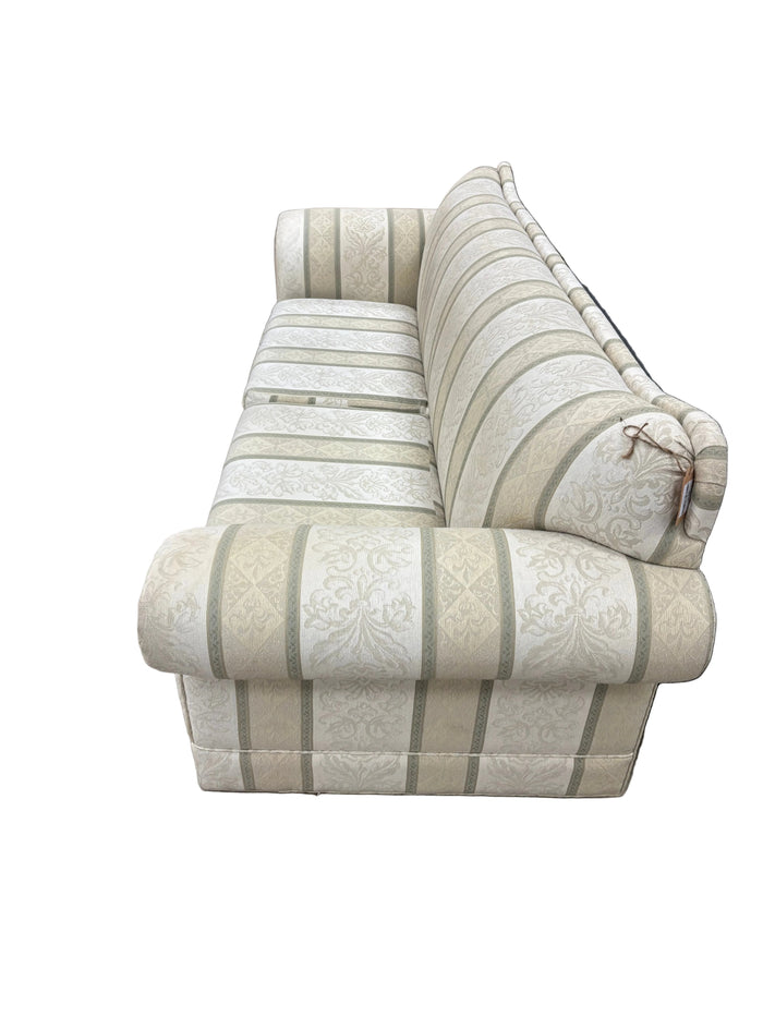 Traditional Beige Striped Sofa