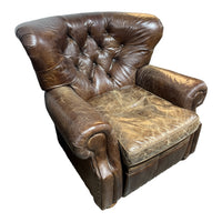 Distressed Leather Recliner