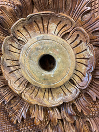 Bali Carved Wood Round Panel. 47 in W x 3 in D