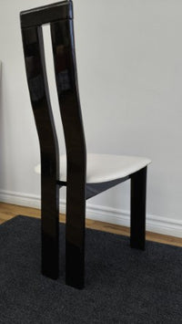 Black Gloss Chairs with White Seat