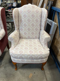 26" Floral Wing Back Chair