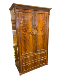 Floral Design Solid Wood Armoire