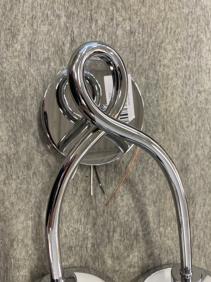 Curvy Sconce with 2 White Glass Shades