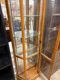 Light Wood Corner Curio Cabinet