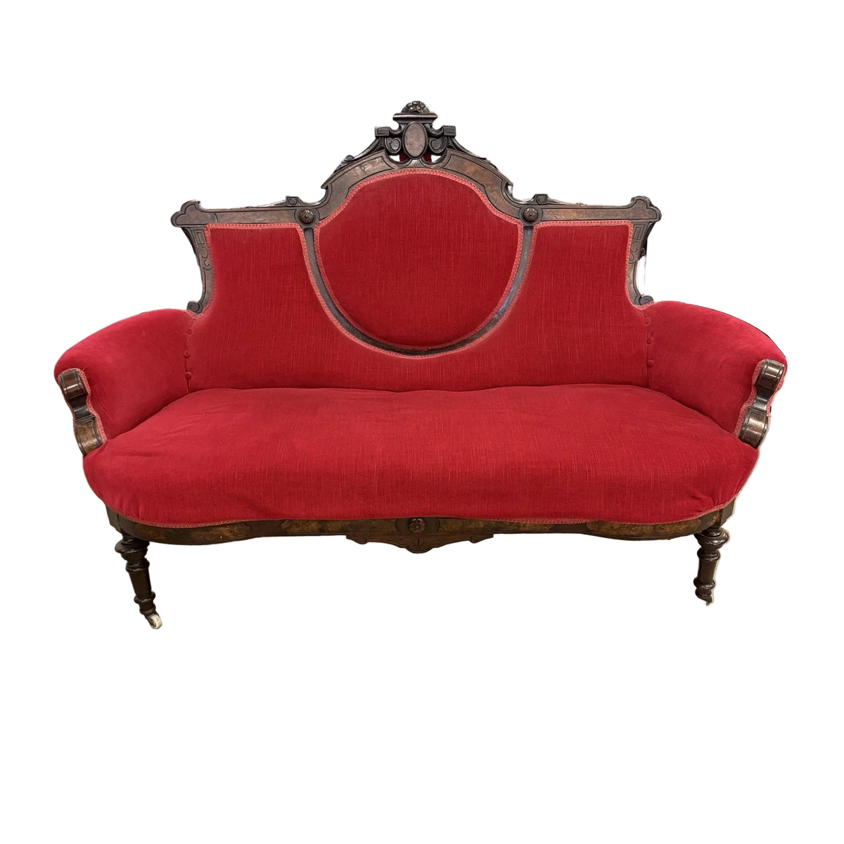 65-Inch Victorian Carved Love Seat