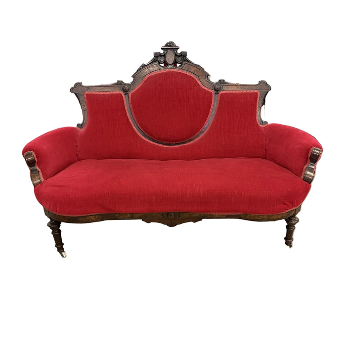 65-Inch Victorian Carved Love Seat