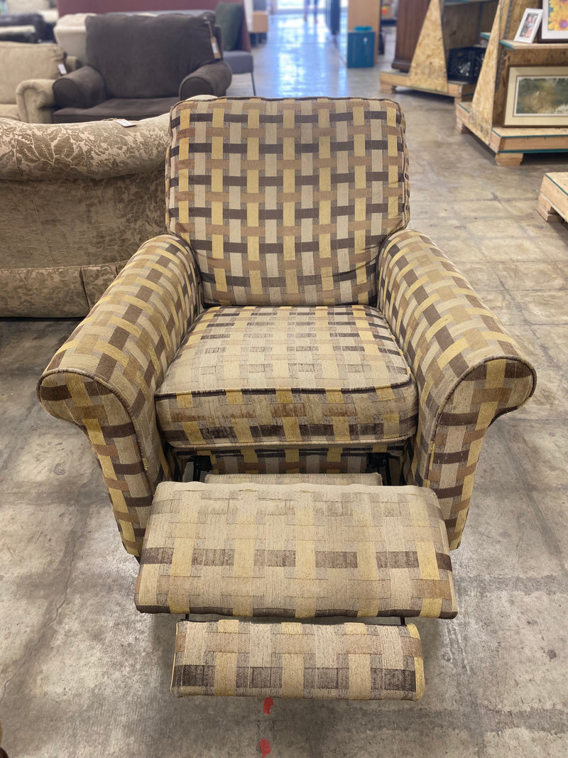 Tan Weave Pattern Recliner