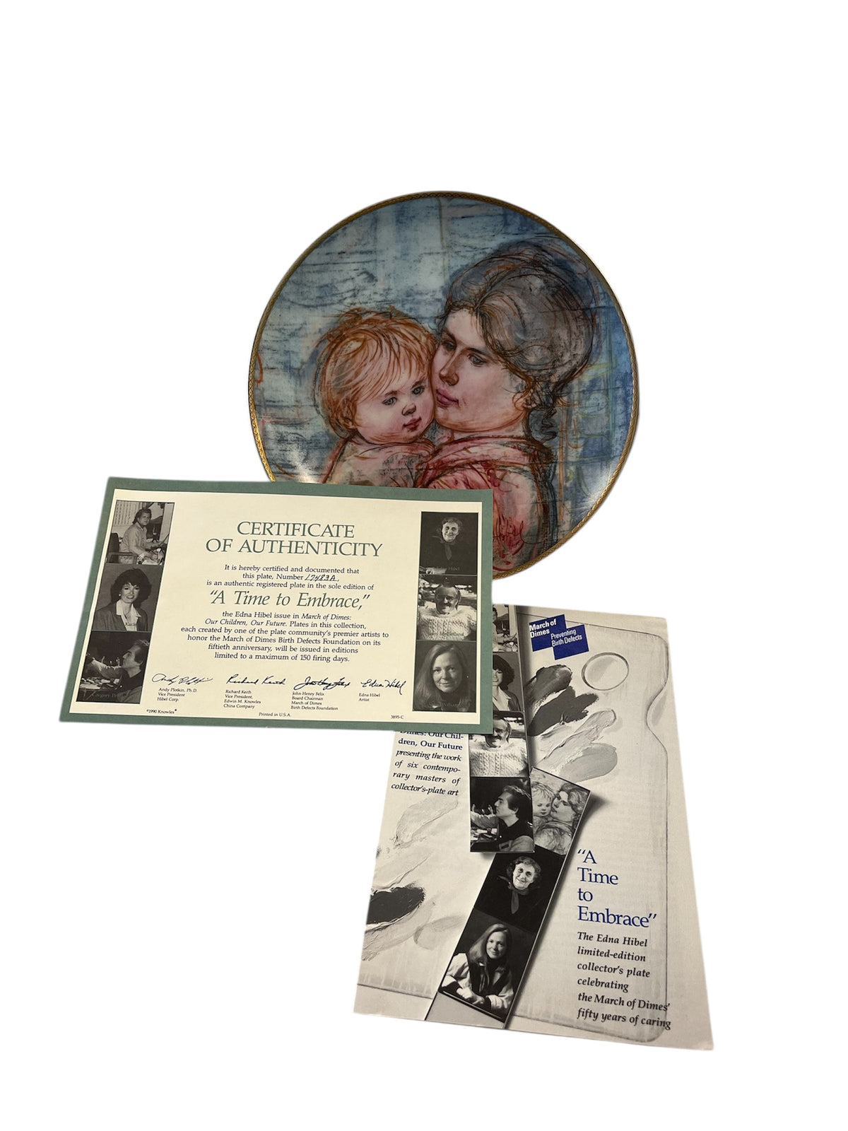 Edna Hibel "A Time To Embrace" Collectors Plate