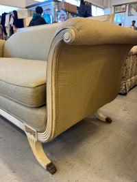 Antique Canape French Neoclassical Style Carved Wood Frame Sofa