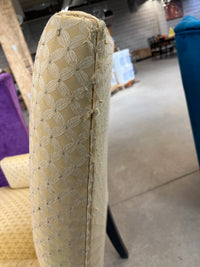 25"W Yellow Embroidered Accent Chair