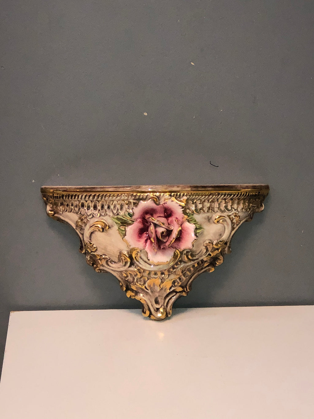 Capodimonte Mirror with Shelf (pink)