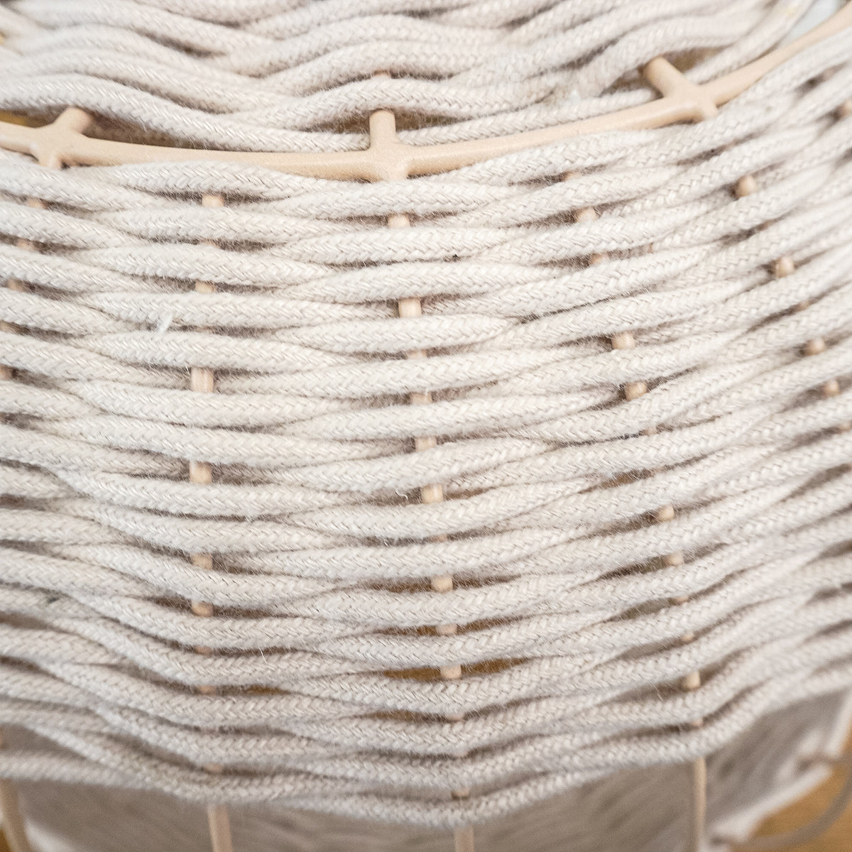66-Inch High 1-Light Pendant with Open Shade Woven Basket
